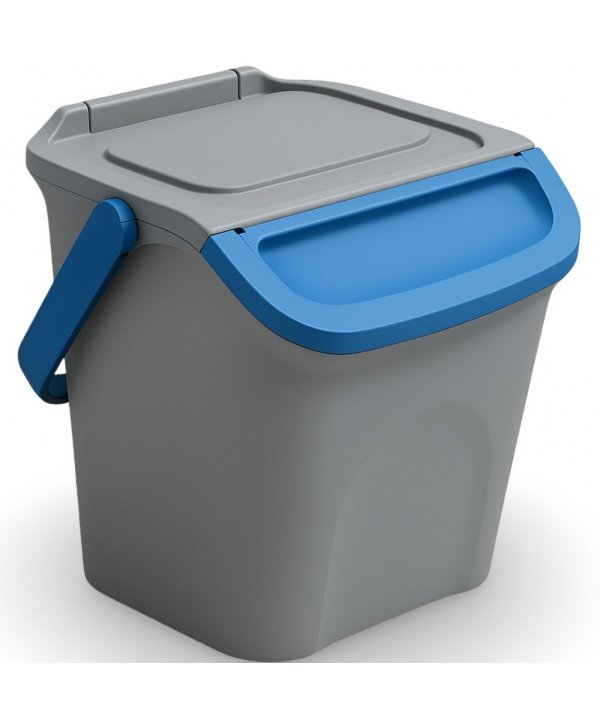 Coș de Gunoi Stivuibil 28 L pentru Colectare Selectivă – Albastru Coș de Gunoi Stivuibil 28 L pentru Colectare Selectivă – Albastru