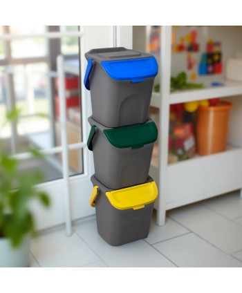 Coș de Gunoi Stivuibil 28 L pentru Colectare Selectivă - Galben