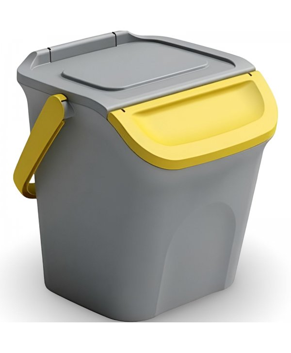 Coș de Gunoi Stivuibil 28 L pentru Colectare Selectivă - Galben Coș de Gunoi Stivuibil 28 L pentru Colectare Selectivă - Galben