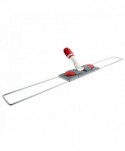 Mopuri profesionale - Suport metalic pentru mop plat cu buzunare, 80 cm, compatibil sistem B8, rotire 360°, conform normelor UE, rosu / gri - arli.ro