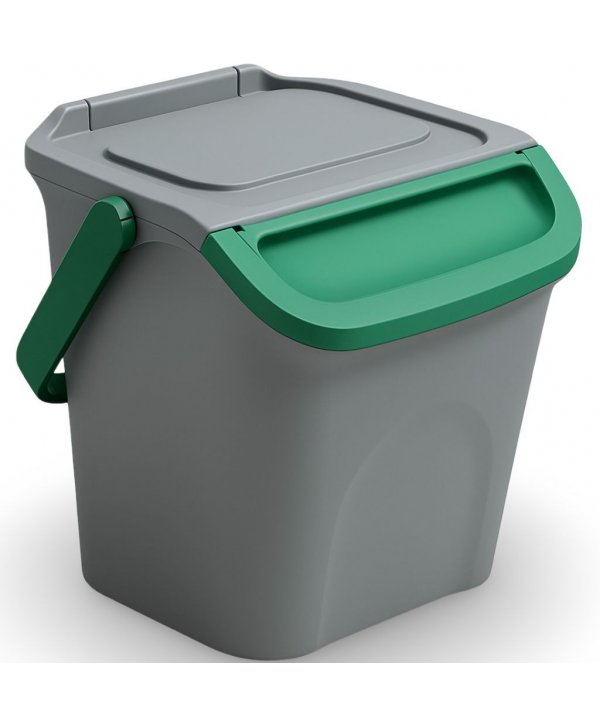 Coș de Gunoi Stivuibil 28 L pentru Colectare Selectivă – Verde Coș de Gunoi Stivuibil 28 L pentru Colectare Selectivă – Verde