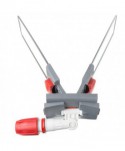 Mopuri profesionale - Suport metalic pentru mop plat cu buzunare, 80 cm, compatibil sistem B8, rotire 360°, conform normelor UE, rosu / gri - arli.ro