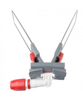 Suport metalic pentru mop plat cu buzunare, 80 cm, compatibil sistem B8, rotire 360°, conform normelor UE, rosu / gri