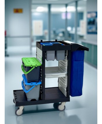 Cărucior de Curățenie ArliPlus® M720 – Configurație Profesională pentru Igienă Avansată și Organizare Modulară