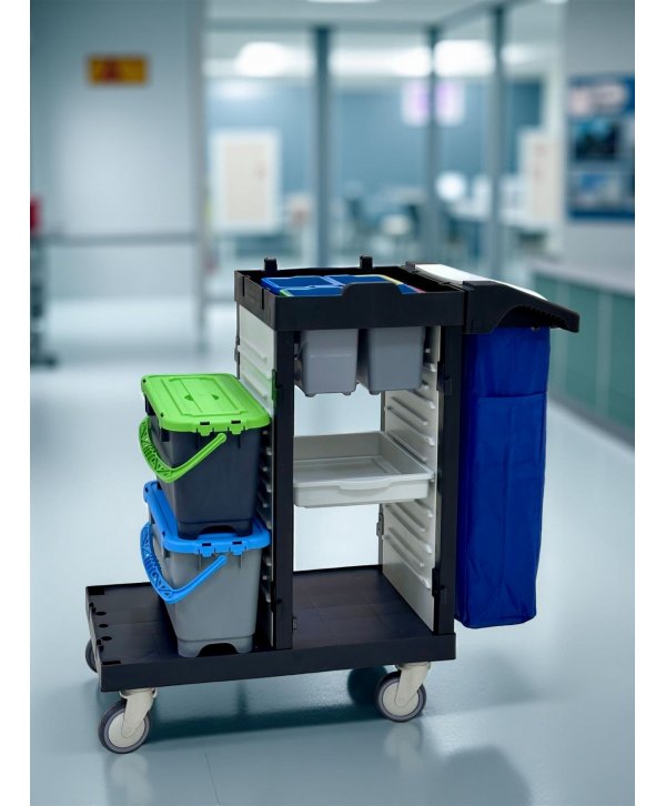Cărucior de Curățenie ArliPlus® M720 – Configurație Profesională pentru Igienă Avansată și Organizare Modulară