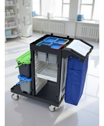 Cărucior de Curățenie ArliPlus® M720 – Configurație Profesională pentru Igienă Avansată și Organizare Modulară
