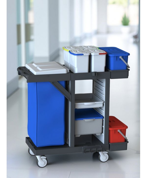 Cărucior de Curățenie ArliPlus® M64 – Soluție Profesională pentru Organizare, Igienă și Eficiență în Spații Medicale