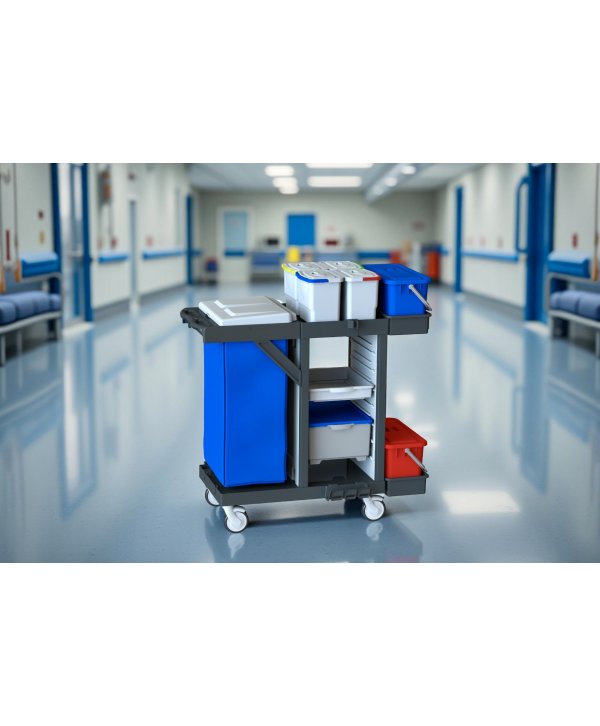 Cărucior de Curățenie ArliPlus® M64 – Soluție Profesională pentru Organizare, Igienă și Eficiență în Spații Medicale