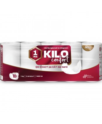  Acasa - 10 🧻 Hârtie Igienică KILO Comfort – 3 Straturi | 100% Celuloză | 1 KG - arli.ro