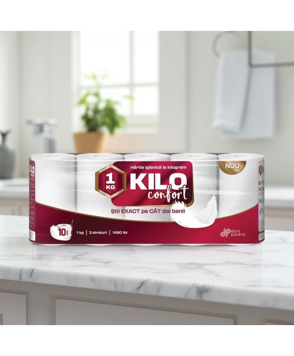 10 🧻 Hârtie Igienică KILO Comfort – 3 Straturi | 100% Celuloză | 1 KG 10 🧻 Hârtie Igienică KILO Comfort – 3 Straturi | 100% Celuloză | 1 KG