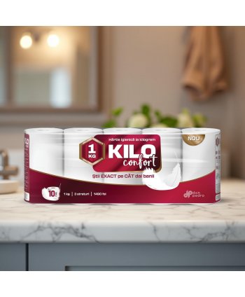 10 🧻 Hârtie Igienică KILO Comfort – 3 Straturi | 100% Celuloză | 1 KG