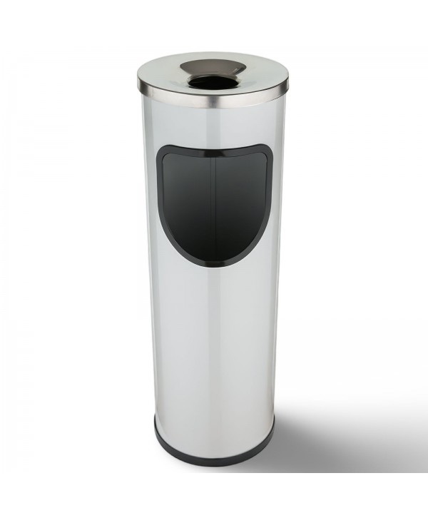 🚮 Coș de Gunoi Exterior cu Scrumieră Integrată, volum 25L – Gri Inox, Rezistent la Intemperii și Vandalism, Jofel Premium 🚮 Coș de Gunoi Exterior cu Scrumieră Integrată, volum 25L – Gri Inox, Rezistent la Intemperii și Vandalism, Jofel Premium