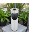 🚮 Coș de Gunoi Exterior cu Scrumieră Integrată, volum 25L – Gri Inox, Rezistent la Intemperii și Vandalism, Jofel Premium