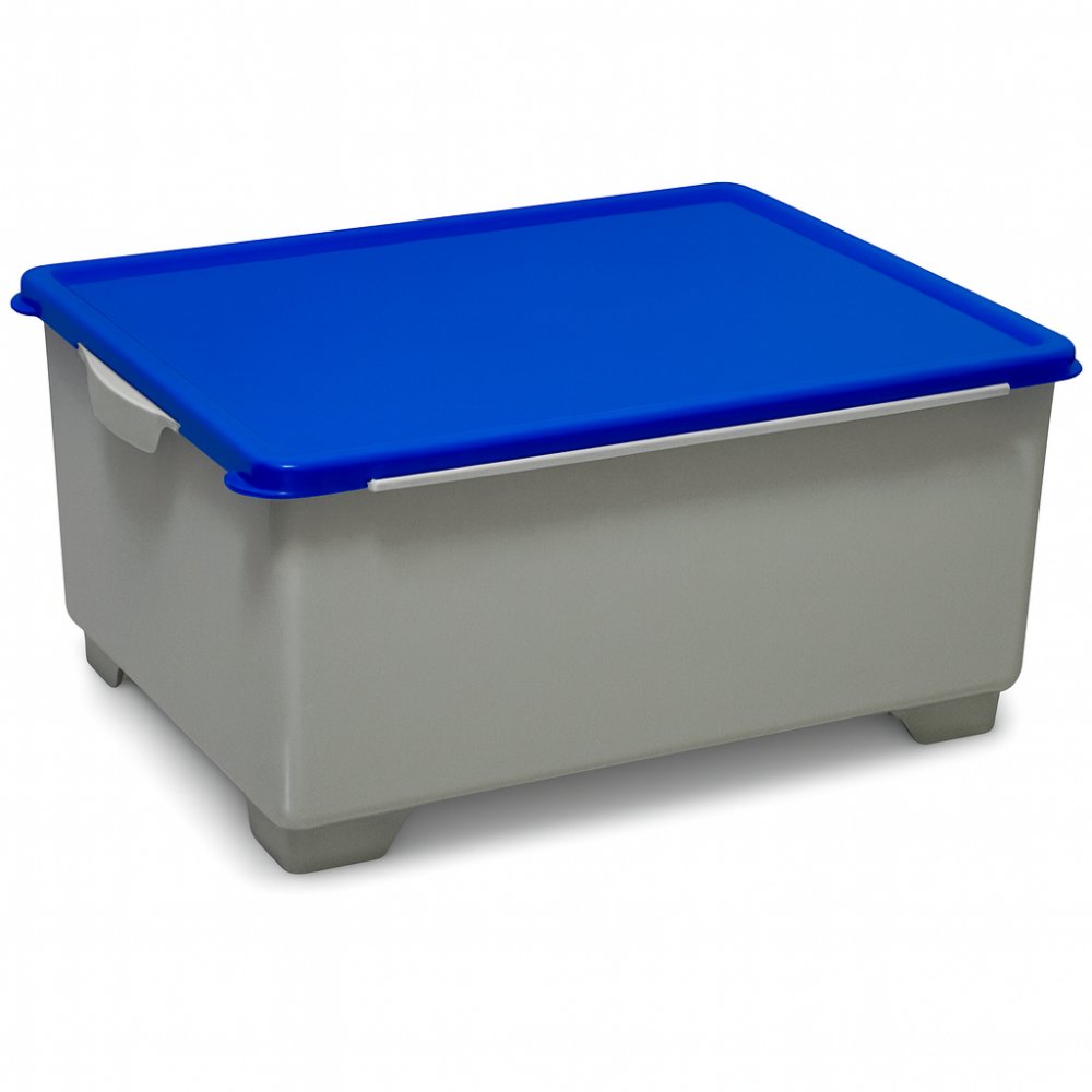 Cutie Profesională Depozitare Mopuri ArliPlus® 26 L – Capac Albastru, Sistem Igienic Compatibil Cărucioare