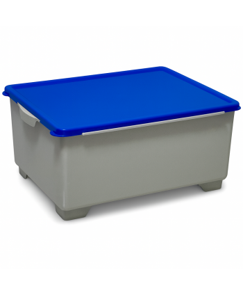  Acasa - Cutie Profesională Depozitare Mopuri ArliPlus® 26 L – Capac Albastru, Sistem Igienic Compatibil Cărucioare - arli.ro