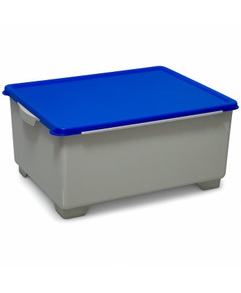 Cutie Profesională Depozitare Mopuri ArliPlus® 26 L – Capac Albastru, Sistem Igienic Compatibil Cărucioare