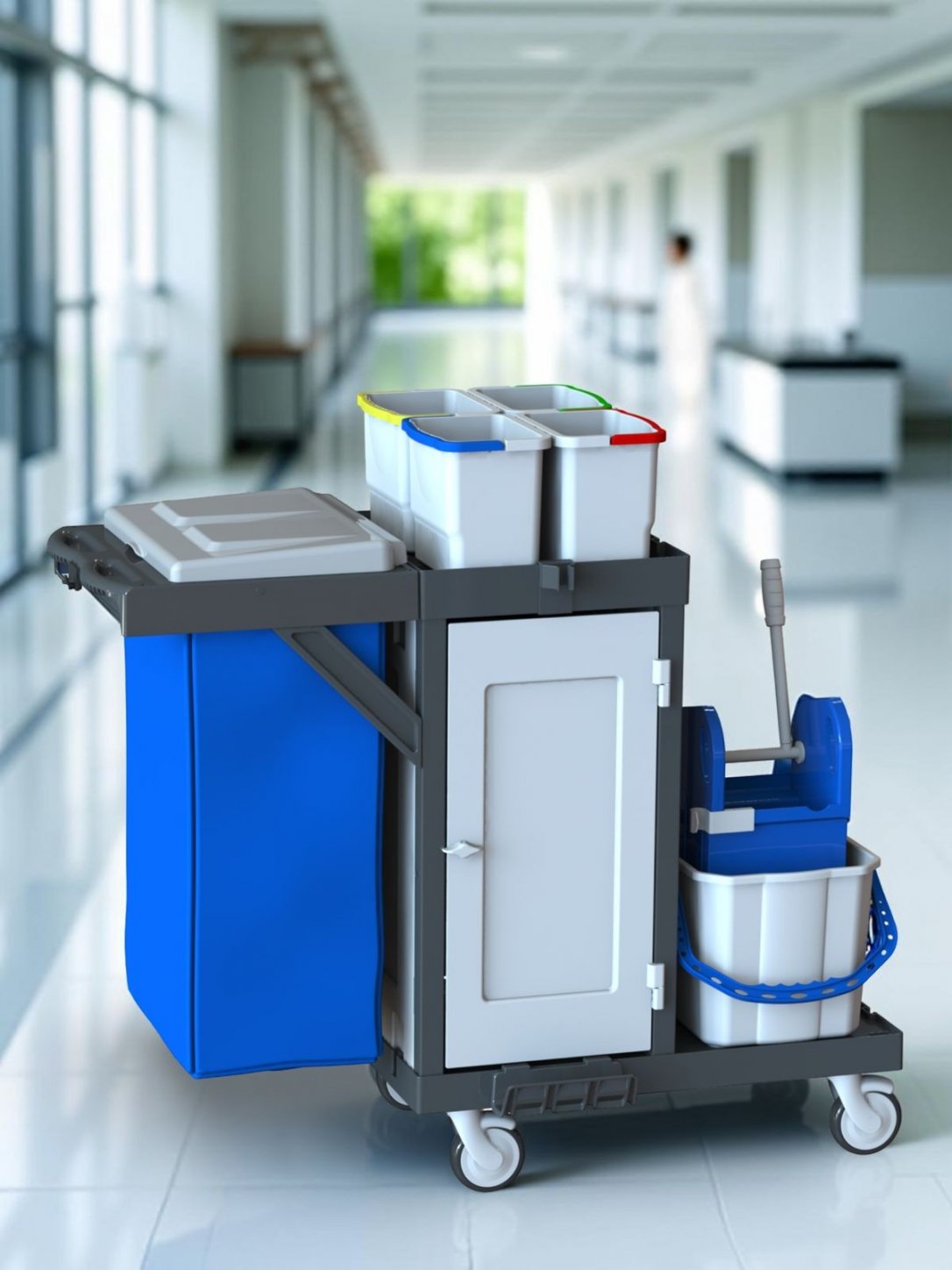 Cărucior de Curățenie Profesional ArliPlus® M58  Separare reală a zonelor. Igienă controlată. Eficiență maximă.
