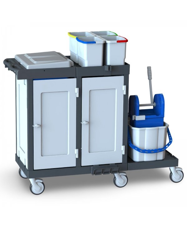 Cărucior de Curățenie Profesional M80, Igienă completă, Organizare totală, Stabilitate superioară Cărucior de Curățenie Profesional M80, Igienă completă, Organizare totală, Stabilitate superioară