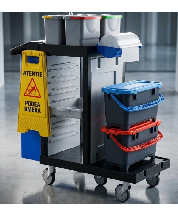 Cărucior de Curățenie Profesional ArliPlus® M73 - Compact, Complet, Organizat, Multifuncțional, Eficient Cărucior de Curățenie Profesional ArliPlus® M73 - Compact, Complet, Organizat, Multifuncțional, Eficient