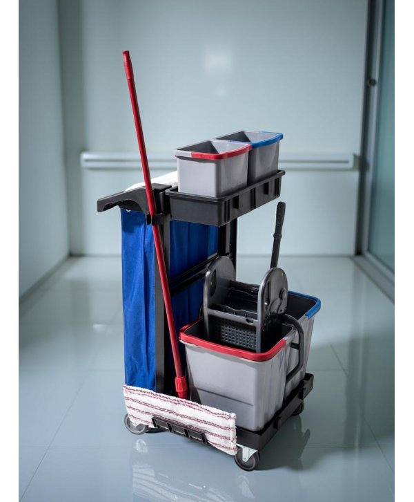 Cărucior Curățenie ArliPlus® M381 – Compact, Versatil și Extins pentru Echipare Completă