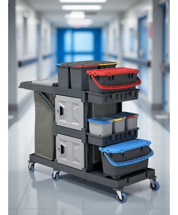 Cărucior de Curățenie Profesional ArliPlus® ALFA 55 – Robust și Eficient pentru Spatii Mari