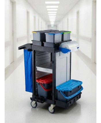 Produse de curatenie profesionale - Cărucior de Curățenie Profesional ArliPlus® M70 - Compact pentru Spitale cu Spații Reduse - arli.ro