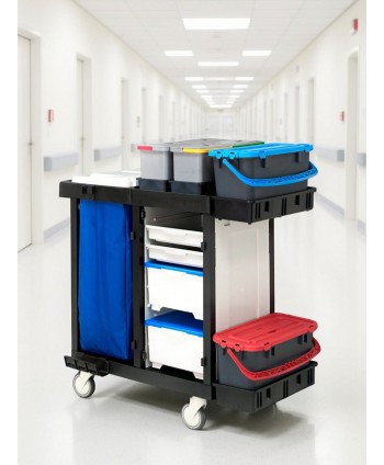 Carucioare de curatenie - Cărucior de Curățenie Modular ArliPlus® M60 - Spalare / Dezinfectare a Suprafețelor în Spitale - arli.ro
