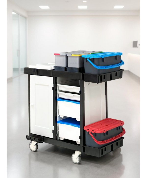 Cărucior de Curățenie Profesional ArliPlus® M61 Ideal pentru Spitale, Clinici și Instituții Publice