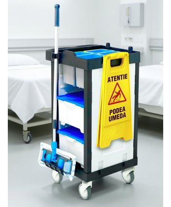 Cărucior de Curățenie Multifuncțional ArliPlus® M22 – Compact, Eficient și Ideal pentru Spațiile Medicale