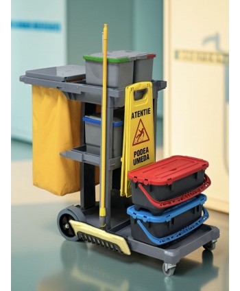 Carucior de curatenie profesional ArliPlus M500 cu sac si galeti
