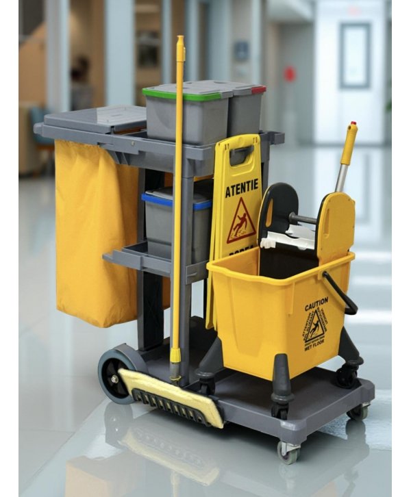 Carucior de curatenie profesional ArliPlus M550 pentru spalarea podelelor Carucior de curatenie profesional ArliPlus M550 pentru spalarea podelelor