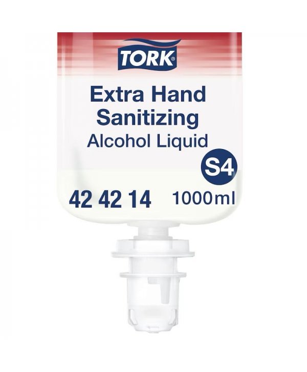 Dezinfectant pentru Mâini Tork S4 - Produs Biocid cu Alcool, Rezervă 1000 ml, Cod 424214