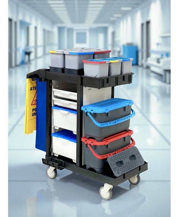 Cărucior de Curățenie ArliPlus® M43 – Soluția Profesională pentru Igienizare și Uz Medical Cărucior de Curățenie ArliPlus® M43 – Soluția Profesională pentru Igienizare și Uz Medical