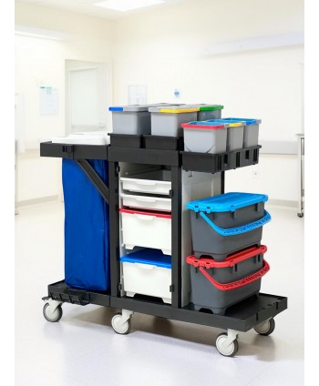  Produse de curatenie profesionale - Cărucior de Curățenie ArliPlus® M83 pentru Mopuri Plate Preimpregnate cu Solutie de Spalare - arli.ro