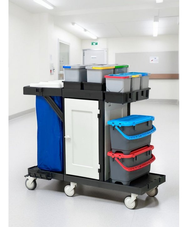 Cărucior de Curățenie Profesional ArliPlus® M87 Proiectat pentru Utilizare în Spitale, Clinici, Centre medicale Cărucior de Curățenie Profesional ArliPlus® M87 Proiectat pentru Utilizare în Spitale, Clinici, Centre medicale