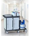 Cărucior de Curățenie Profesional M80, Igienă completă, Organizare totală, Stabilitate superioară