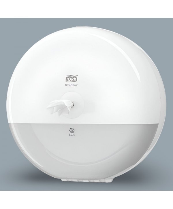 Dispenser hârtie igienică Tork SmartOne® T8 Alb cod 680000 - porție cu porție, economic, trafic intens