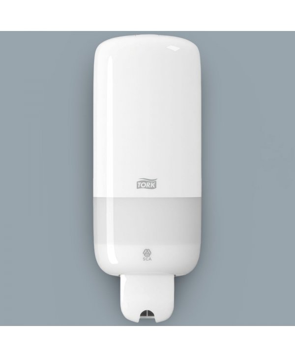 Dozator de sapun / dezinfectant, 1000 ml, reumplere cu rezerva, antipicurare, inchidere cu cheie, alb, Tork S1/S11, cod 560000