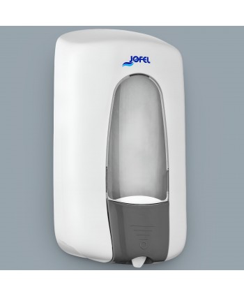  Dispenser / dozator sapun lichid - Dozator de sapun Jofel AITANA cu reumplere cu rezerva in sistem MIX 1000 ml, fabricat in Spania, alb - arli.ro