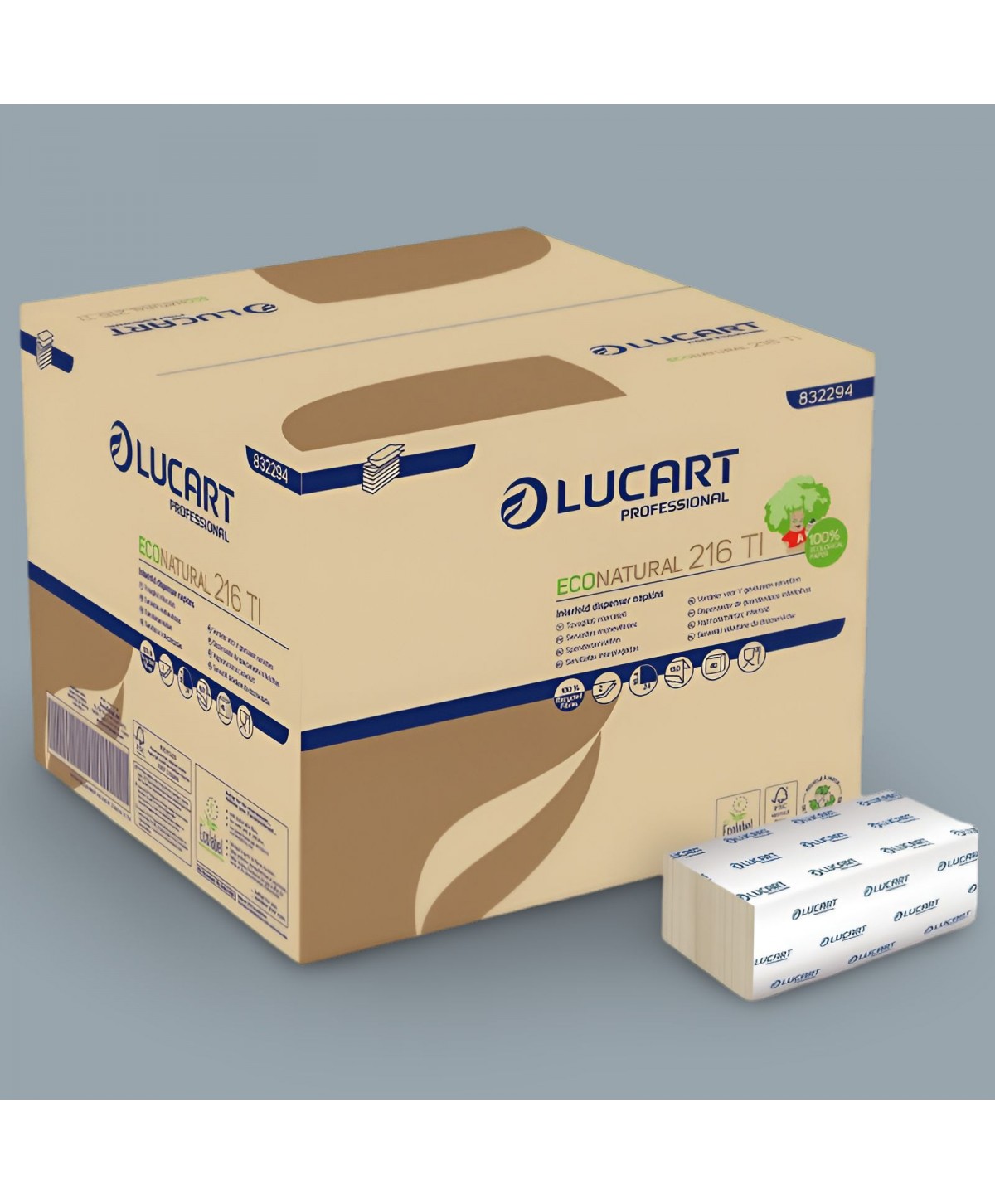 Șervețele de masă Lucart EcoNatural 🌱, 40 Pachete x 150 buc – Sustenabilitate și Performanță Superioară
