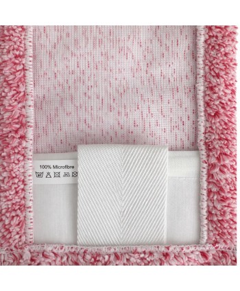 Mop profesional plat roșu 40 cm din microfibră, cu urechi și buzunare, pentru toalete