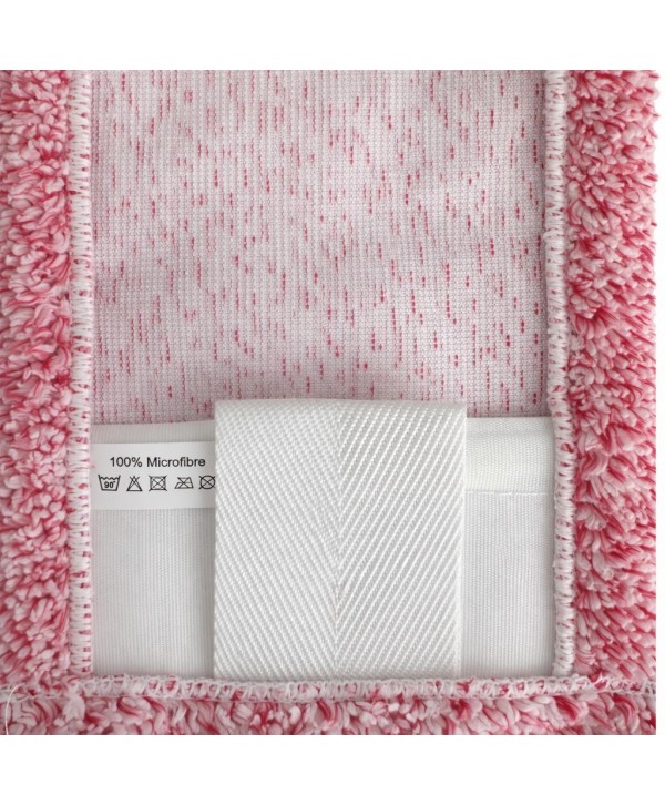 Mop profesional plat roșu 40 cm din microfibră, cu urechi și buzunare, pentru toalete Mop profesional plat roșu 40 cm din microfibră, cu urechi și buzunare, pentru toalete