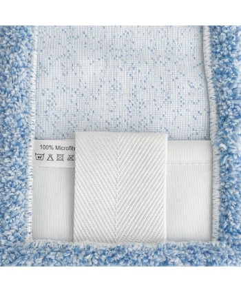 Mop profesional plat albastru 40 cm din microfibră, cu urechi și buzunare, pentru birouri