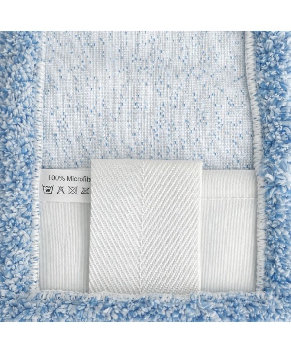 Mop profesional plat albastru 40 cm din microfibră, cu urechi și buzunare, pentru birouri Mop profesional plat albastru 40 cm din microfibră, cu urechi și buzunare, pentru birouri