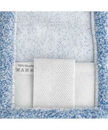 Mop profesional plat albastru 50 cm din microfibră, cu urechi și buzunare, pentru birouri