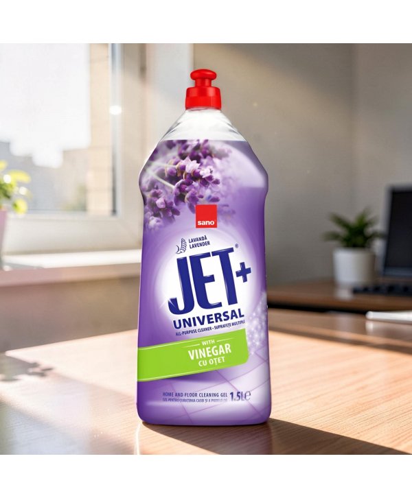 Sano Jet Gel Universal – Soluția Multisuprafețe pentru Curățenie Impecabilă și Parfum Proaspăt de Levănțică (flacon 1,5L)