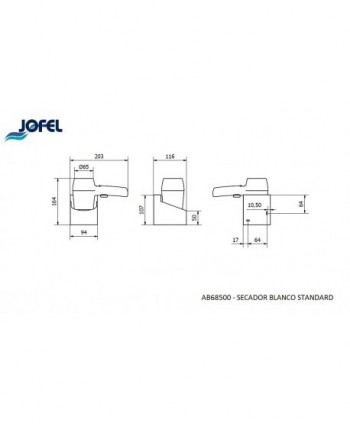 Uscator de par mural Jofel Ultra Silentios – 55 dB, hoteluri