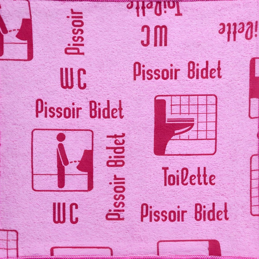 Lavetă Microfibră ULTRA 🇦🇹 cu Pictograme 40×40 cm, 43 g Roșu 🔴 pt Toalete și Grupuri Sanitare 🚽