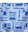 Laveta Microfibră ULTRA 🇦🇹 cu Pictograme 40×40 cm, 43 g Albastru 🔵 pt Spații Administrative 🏢🪑