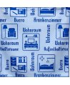 Laveta Microfibră ULTRA 🇦🇹 cu Pictograme 40×40 cm, 43 g Albastru 🔵 pt Spații Administrative 🏢🪑